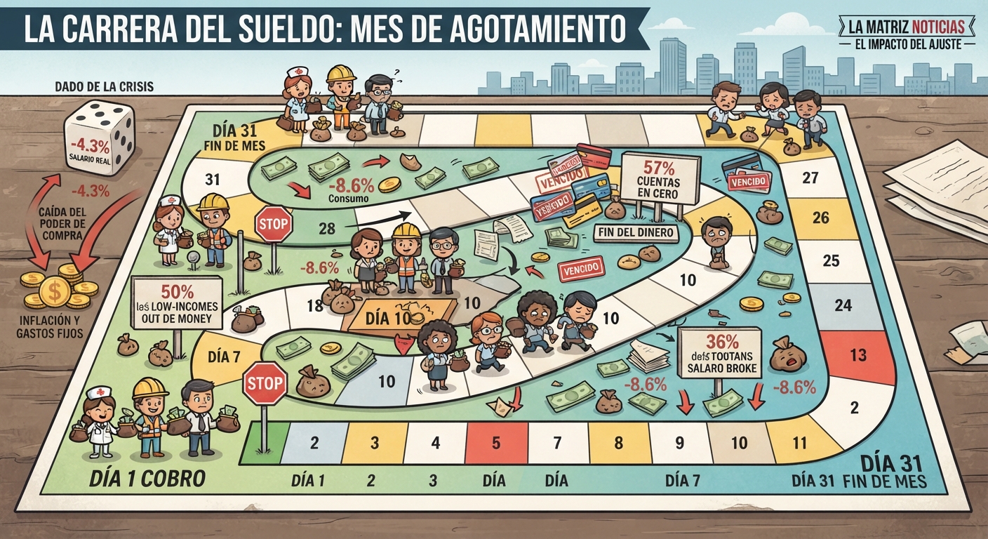 Desastre libertario: Según un informe del Banco Provincia, el 36% de los trabajadores agotan su sueldo el día 10 de cada mes